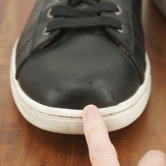 F#71 Vionic Baldwin Mens Sneakers Lace Up Shoes Black Leather Size 12 - Picture 8 of 12